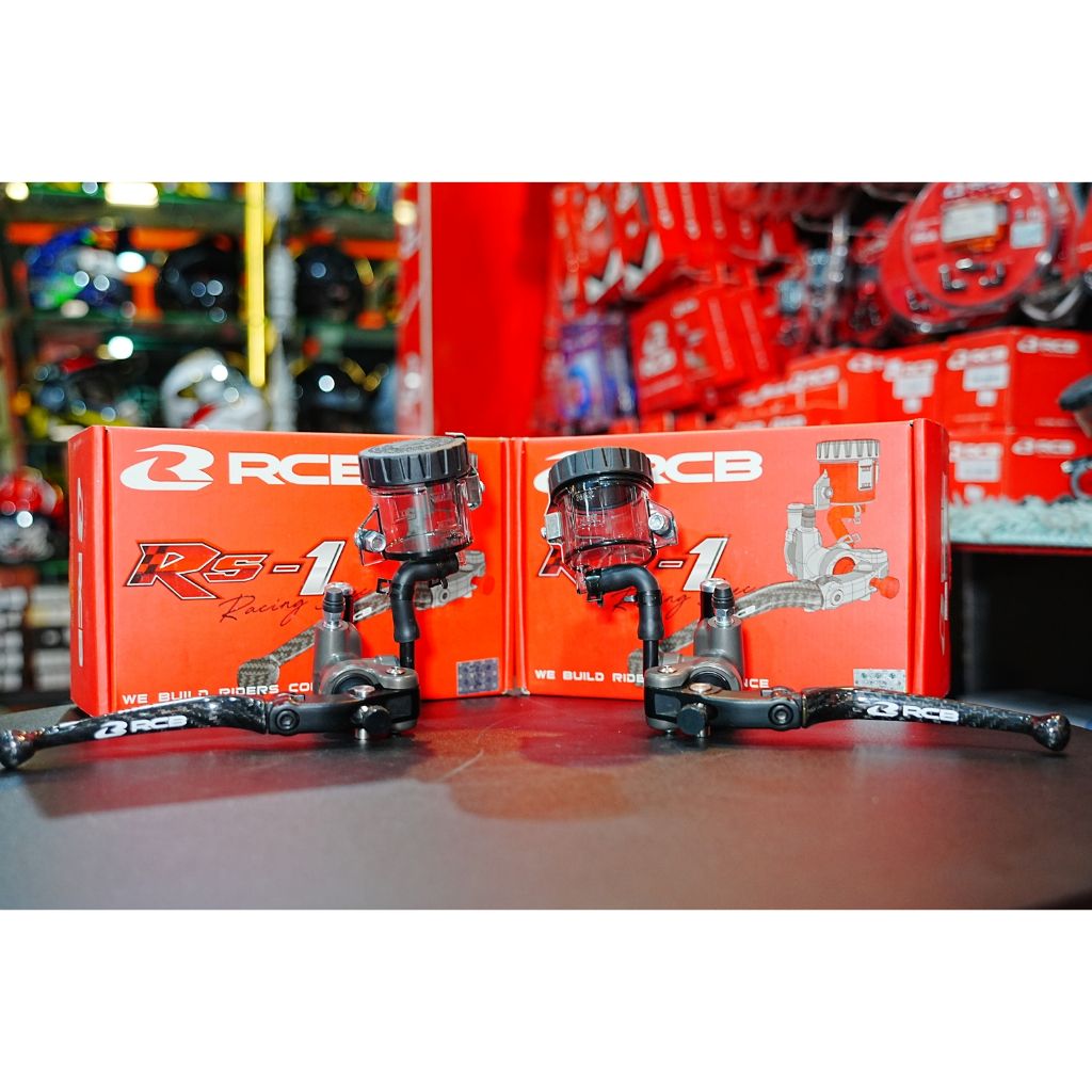 ปั๊มเบรค RCB RS-1 รุ่นใหม่ ก้านคาร์บอ ขนาด17 mm ก้านยาว Racing Boy ปั้มบน ปั้มลอย 17mm. รุ่น S1 ของแท้ 100% (0135)
