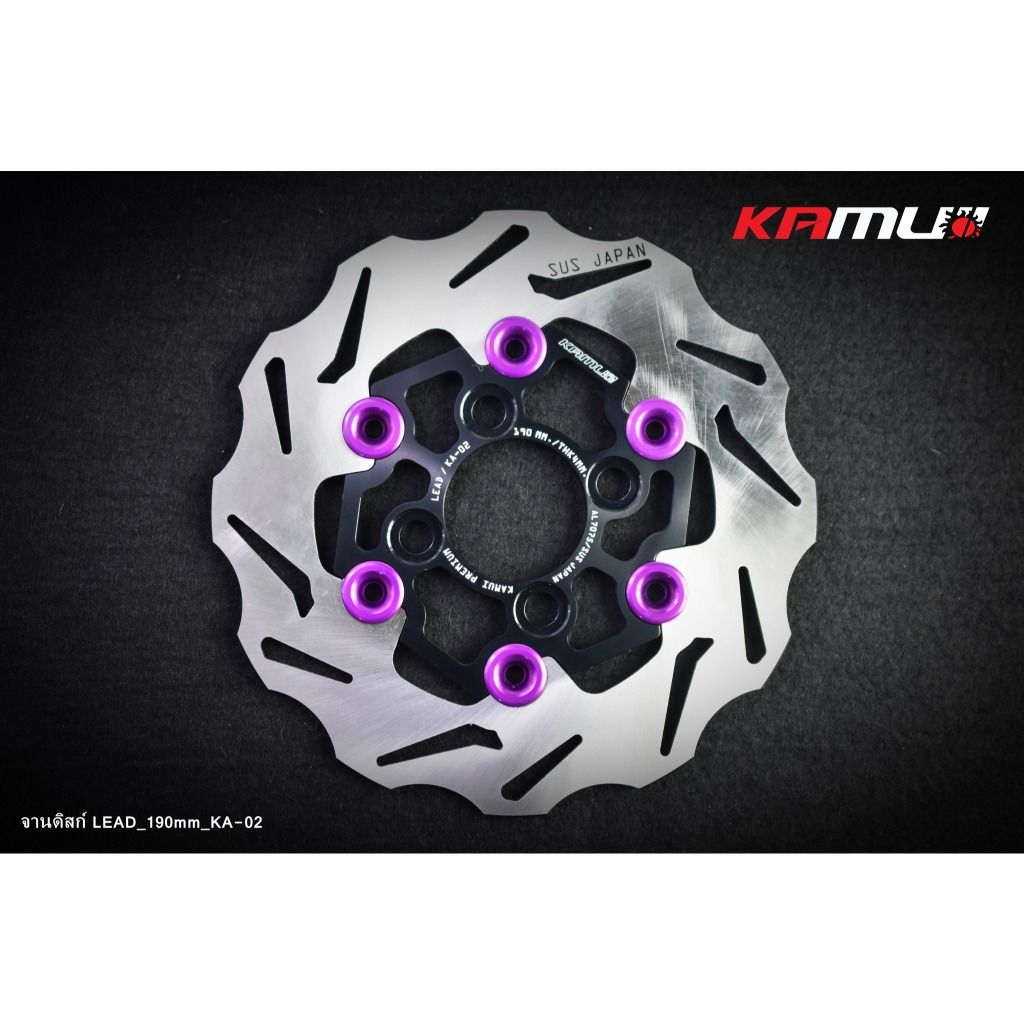 จานดิสก์หน้า Honda LEAD-125  190 มิล. KA-02 แบรนด์ KAMUI ✅(0391)