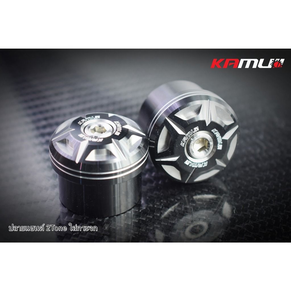 ปลายแฮนด์ ใส่กระจก KAMUI 2-Tone  ตรงรุ่น GIORNO+ / Click 160 แบรนด์KAMUI (0437)