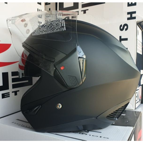 หมวกกันน็อค ครึ่งใบ ZEUS Helmets | ZS-611EC ทรงสปอร์ต แว่น2ชั้น ฟรี สปอยเลอร์สีสโมค