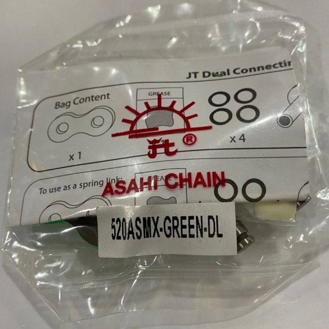 Jomthai แท้100%  JOMTHAI ASAHI ข้อต่อโซ่ มอเตอร์ไซค์ เบอร์ 520 รุ่น X-ring ( ASMX )  ข้อต่อแบบกิ๊บล็อค และ หมุดย้ำ(0161)