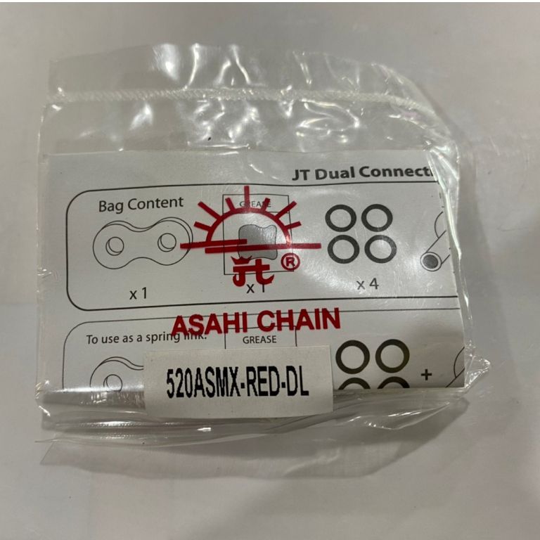 Jomthai แท้100%  JOMTHAI ASAHI ข้อต่อโซ่ มอเตอร์ไซค์ เบอร์ 520 รุ่น X-ring ( ASMX )  ข้อต่อแบบกิ๊บล็อค และ หมุดย้ำ(0161)