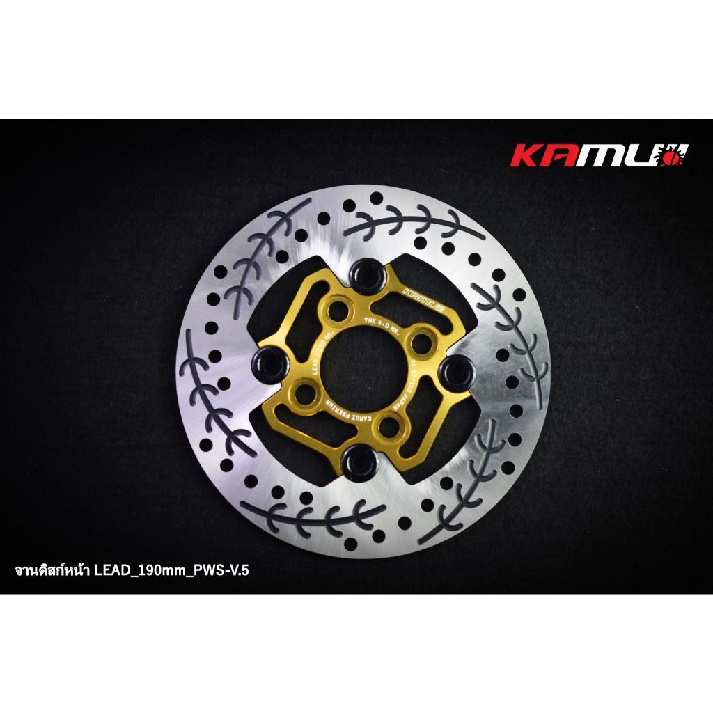 จานดิสก์หน้า Honda LEAD-125  190มิล. V. 5 KAMUI 4หมุด✅(0406)