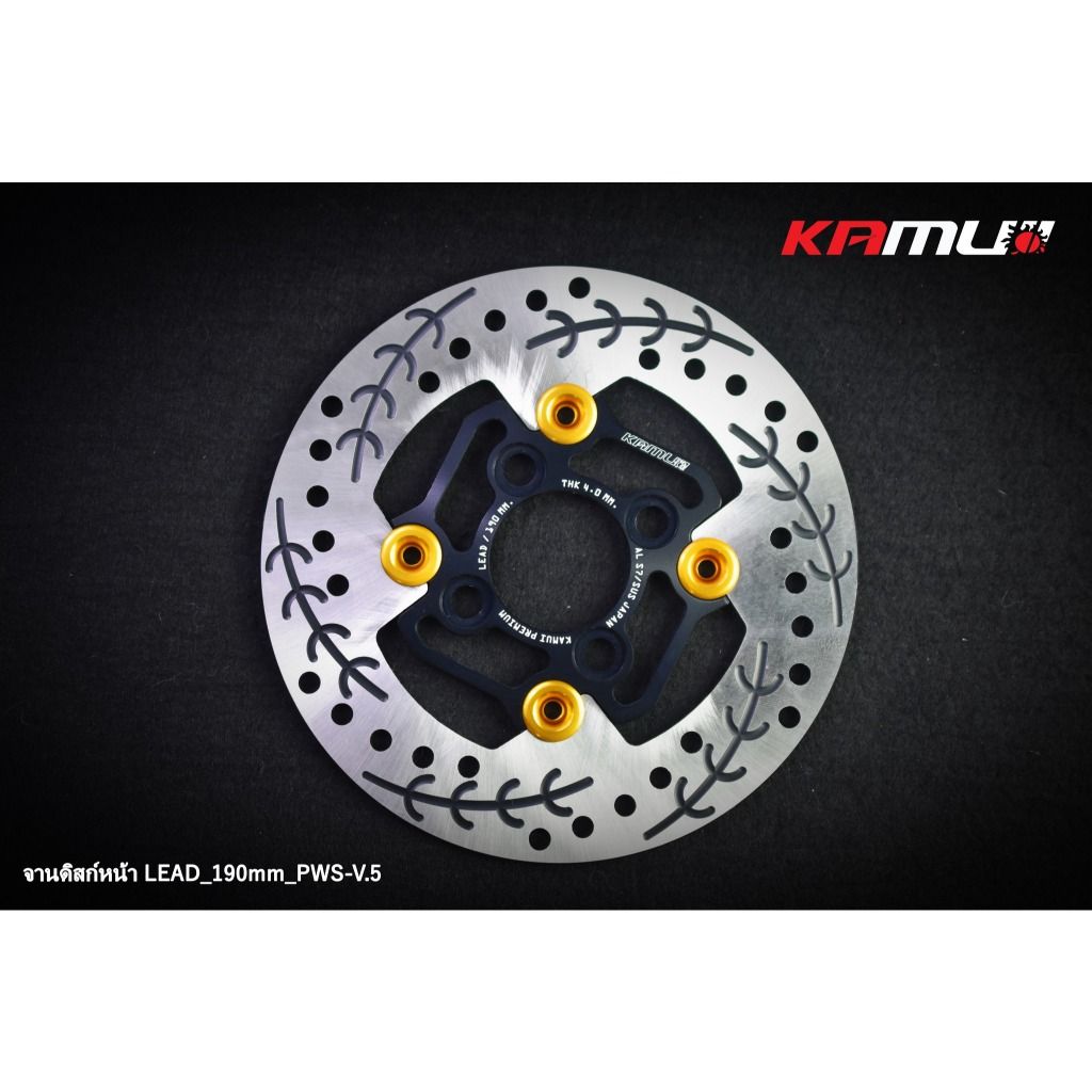 จานดิสก์หน้า Honda LEAD-125  190มิล. V. 5 KAMUI 4หมุด✅(0406)