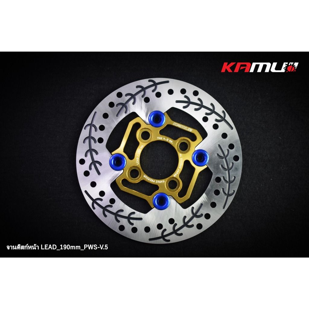 จานดิสก์หน้า Honda LEAD-125  190มิล. V. 5 KAMUI 4หมุด✅(0406)