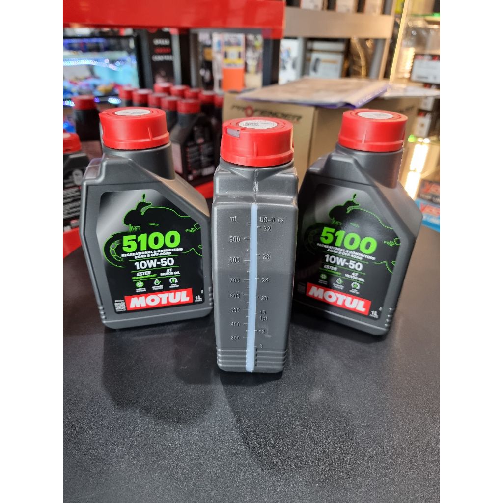 น้ำมันเครื่อง MOTUL  5100 4T 10W-40/10W-50 ขนาด 1 ลิตร  น้ำมันเครื่อง กึ่งสังเคราะห์