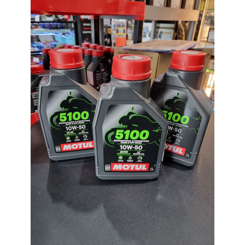 น้ำมันเครื่อง MOTUL  5100 4T 10W-40/10W-50 ขนาด 1 ลิตร  น้ำมันเครื่อง กึ่งสังเคราะห์