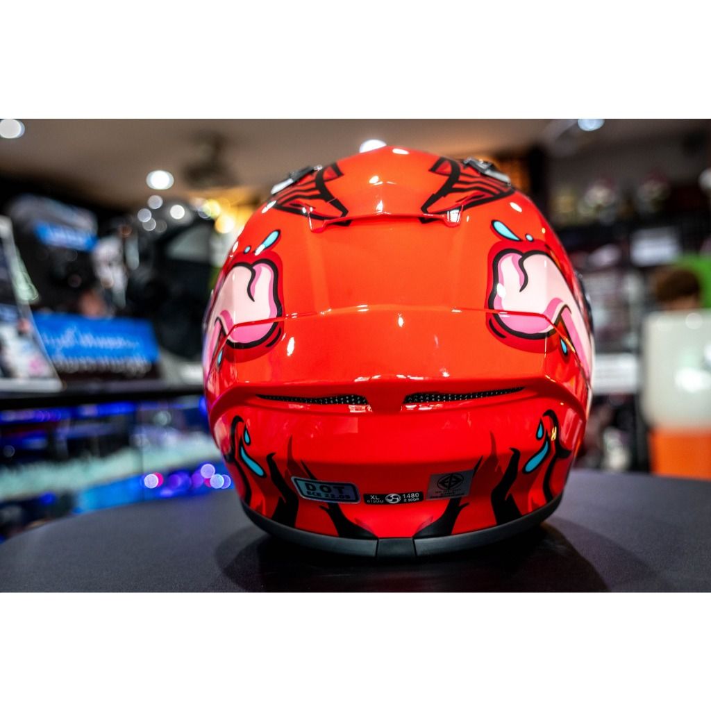 หมวกกันน็อคเต็มใบ ZEUS - 826 RS II (Spoiler) BK12 Monster Red  แถม Spoiler   มีสีและไซส์ (Z001)
