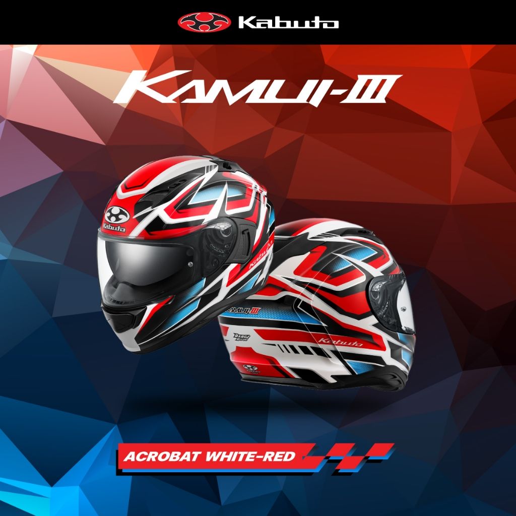 หมวกกันน็อค KABUTO รุ่น KAMUI-3 มีลายพื้นกับลาย Acrobat (KA002)