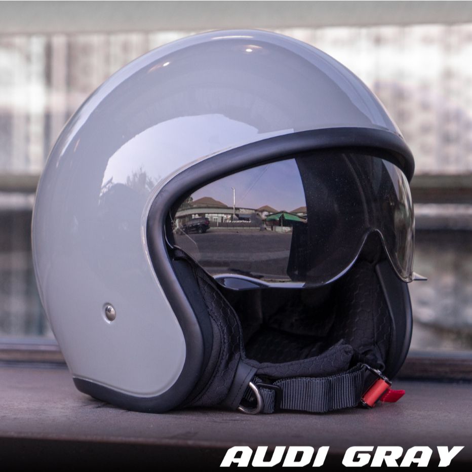 หมวกกันน็อค ครึ่งใบ ทรงวินเทจ ZEUS ZS-389 แว่นปรับระดับ นวมถอดซักได้