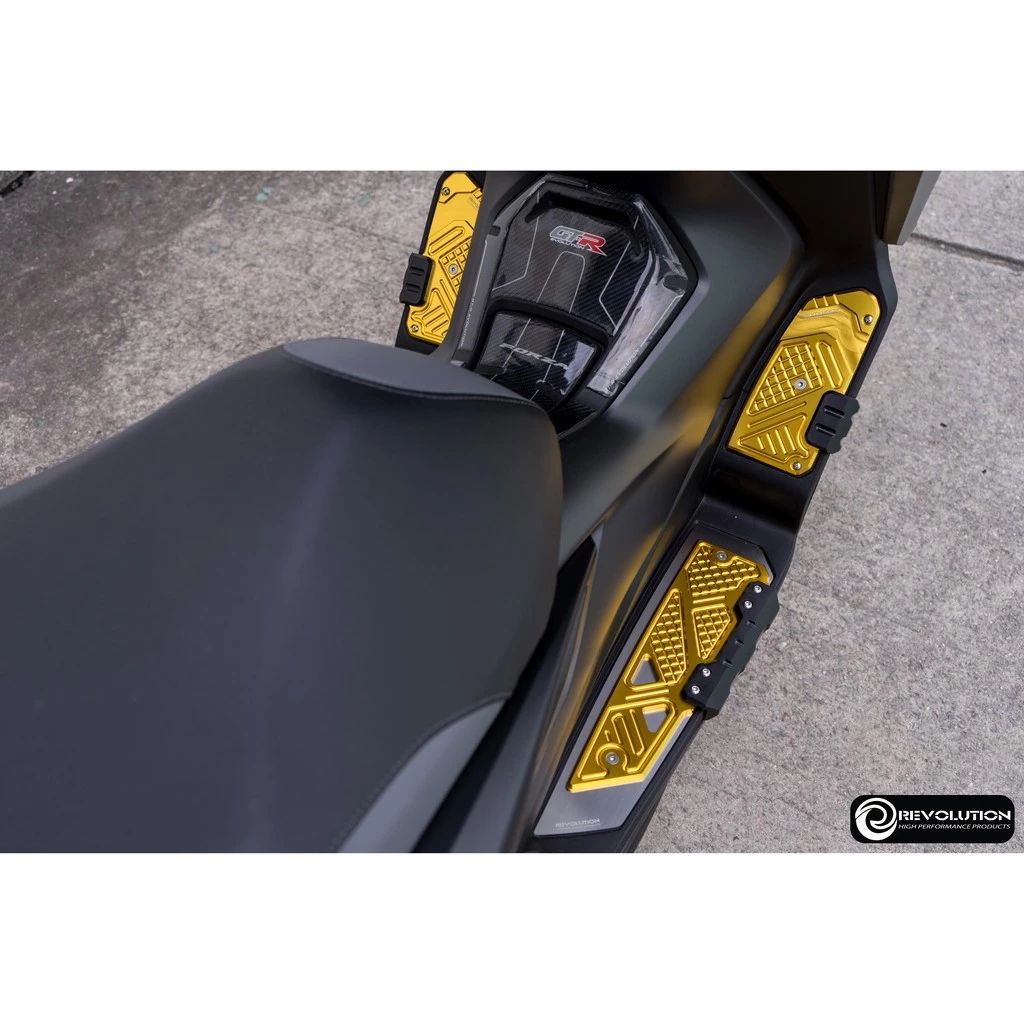 แผ่นรองพื้น (สแตนเลส+มีเนียม CNC) REVOLUTION V2 FORZA-300, FORZA-350 NEW (0594)