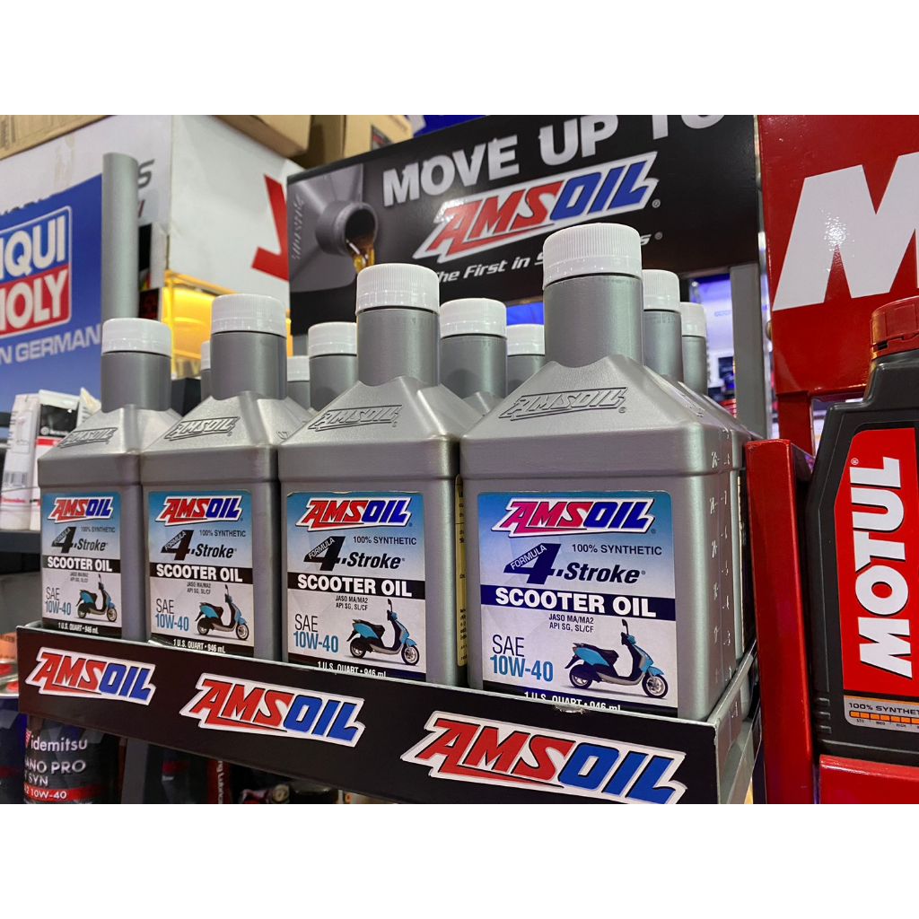 น้ำมันเครื่อง Amsoil Formula 4-Stroke Synthetic 10W-40 Scooter Oil น้ำมันเครื่องScooter
