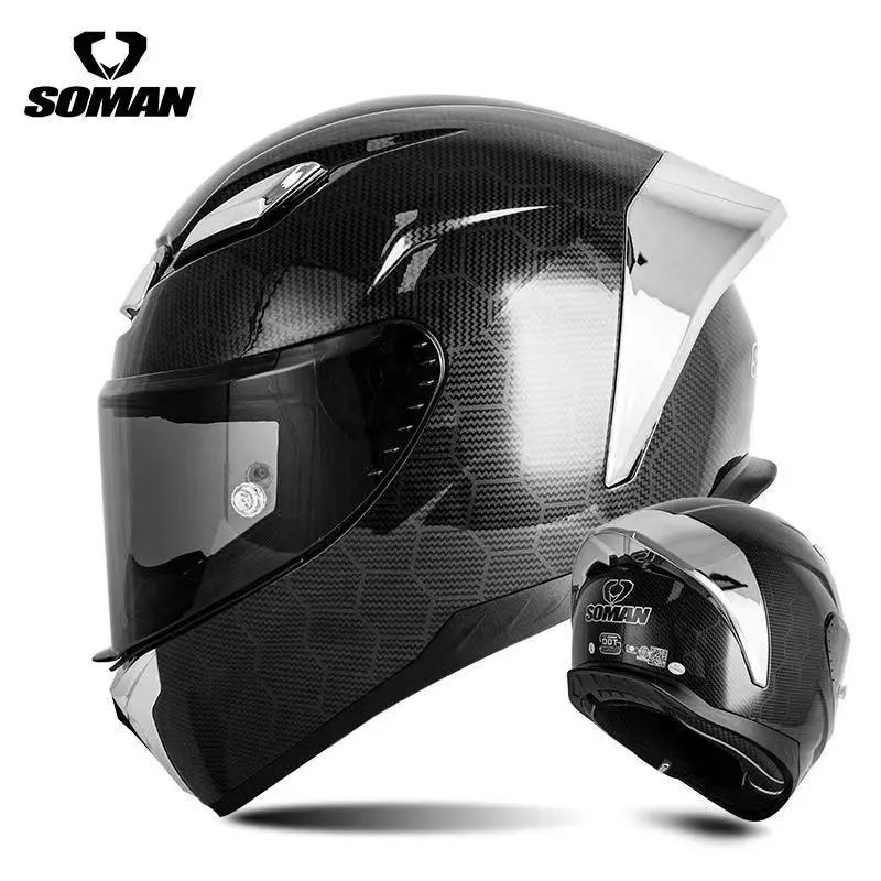 **.หมวกกันน็อค Soman SM973 เป็นหมวกกันน็อคเต็มใบสไตล์สปอร์ตมีน้ำหนักเบา นวมใส่สบาย และรองรับการติดตั้งบลูทูธ (H020)