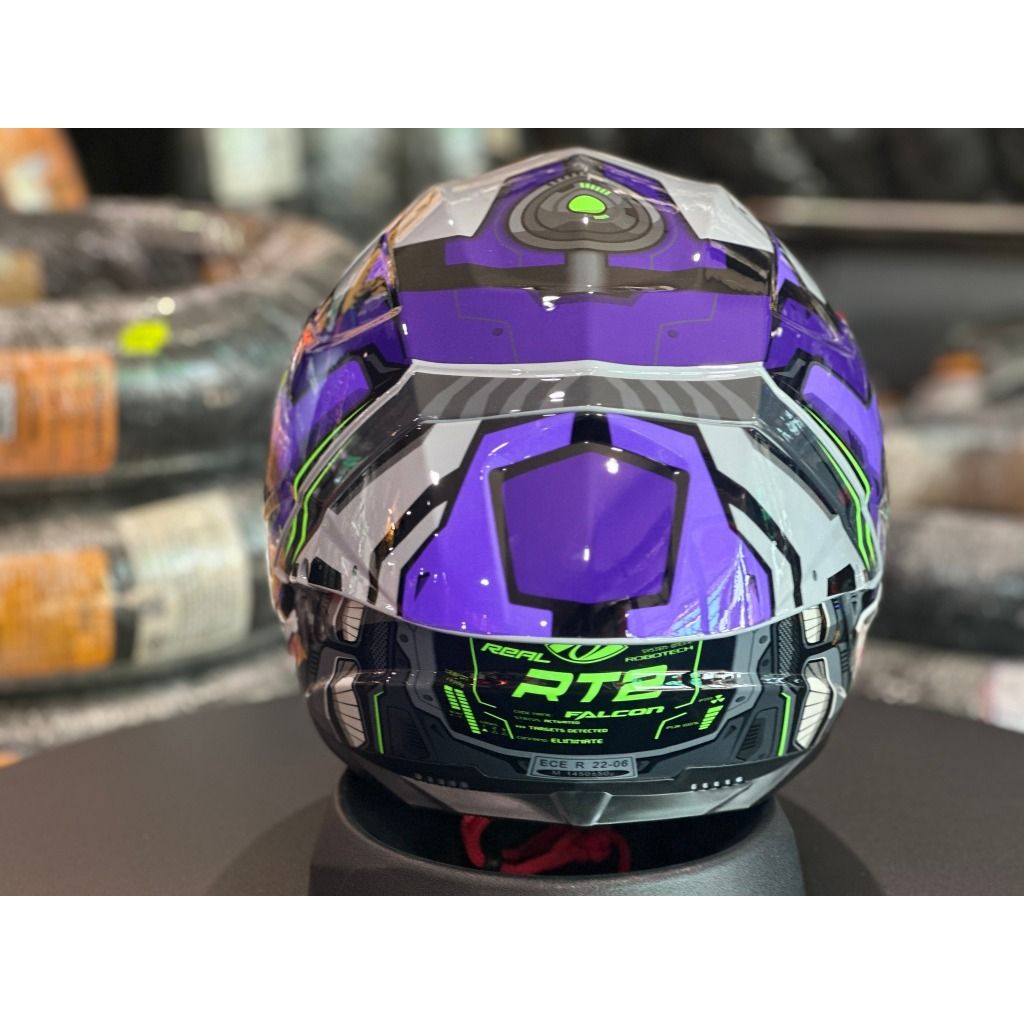 **.หมวกกันน็อค REAL Falcon Robotech 2 PURPLE สีม่วงสวย ปี2026(H027)