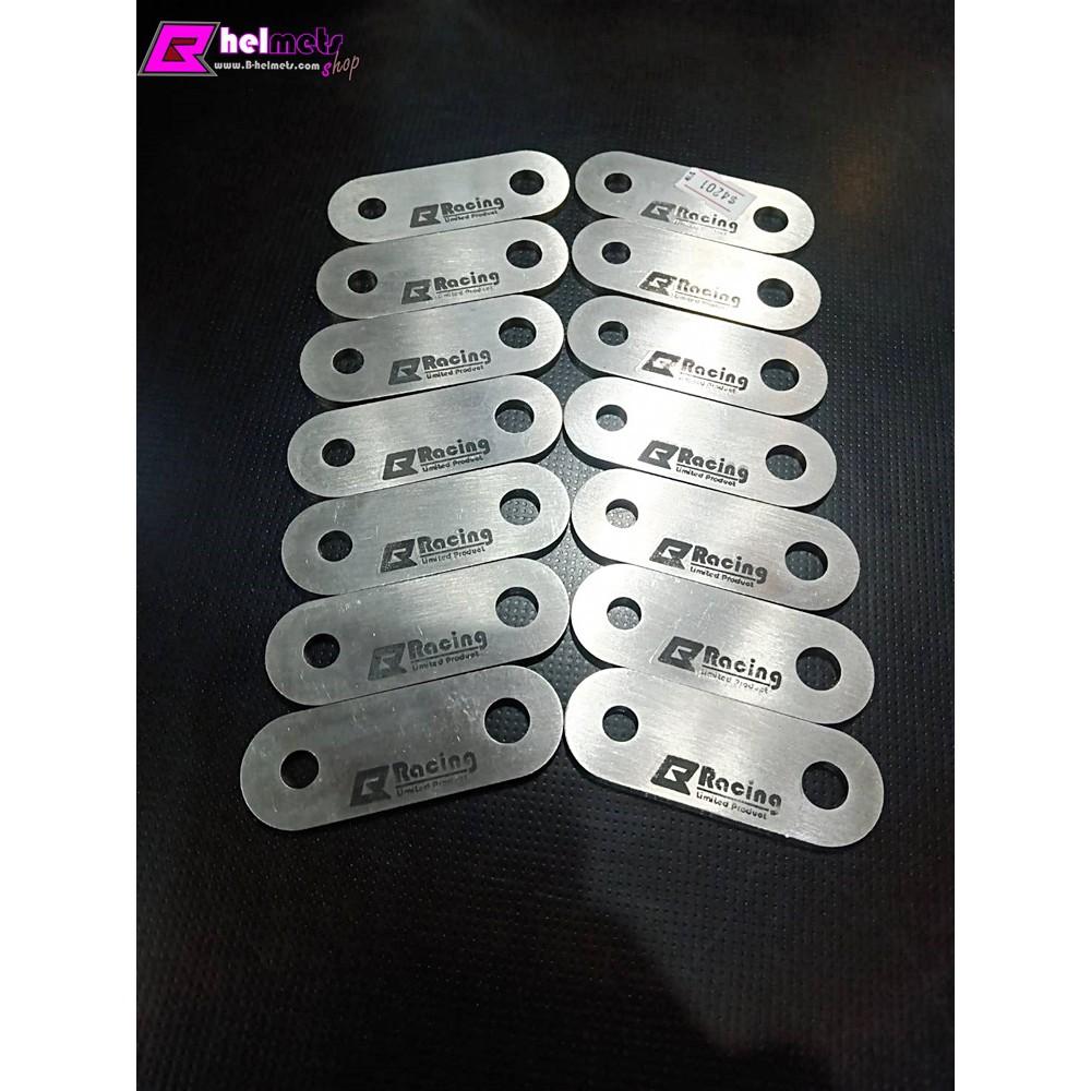 เพลทยึดปลายท่อ #Bracing สแตนเลส304แท้💯%  หนา3mm.เต็ม  ยาว7cm. รูยึด M10 ใส่กับรถ125-1000 cc.ขายึดปลายท่อ