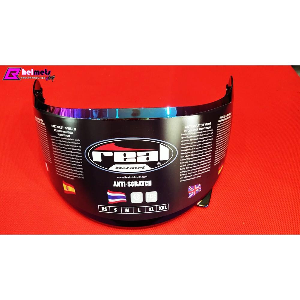 ##ชิวหน้าหมวกกันน็อคแต่ง ปรอทน้ำเงิน รุ่น REAL T-hawk *