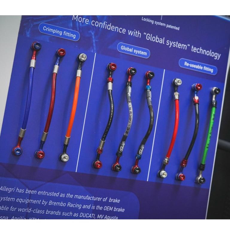 สายเบรค Allegri B.H.brake hose สายถักจากประเทศอิตาลี ราคานี้เฉพาะสายไม่รวมหัว นิ้วละ16บาท 1.