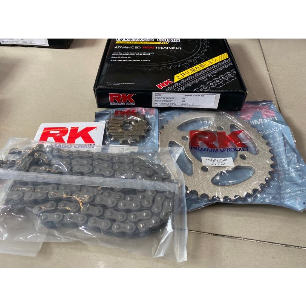 ชุดSetโซ่ สเตอร์หน้า-หลัง งานRK  Spark135 Y08-15  โซ่ 428KLO สเตอร์หน้า15ฟัน สเตอร์หลัง39ฟัน ชุดSET RK
