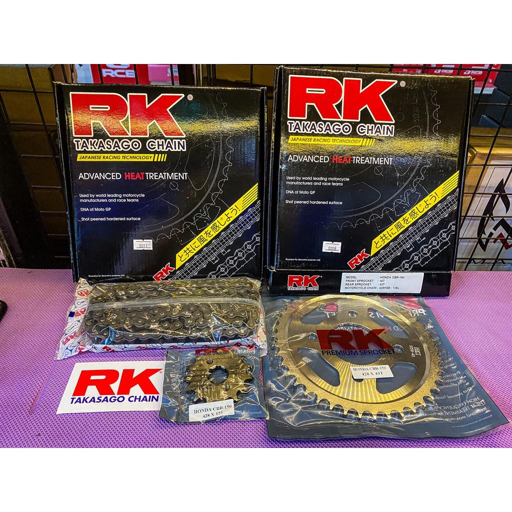 ชุดSetโซ่ สเตอร์หน้า-หลัง งานRK  CBR150R  Y11-16  โซ่ 428HSB สเตอร์หน้า15ฟัน สเตอร์หลัง43ฟัน ชุดSET RK