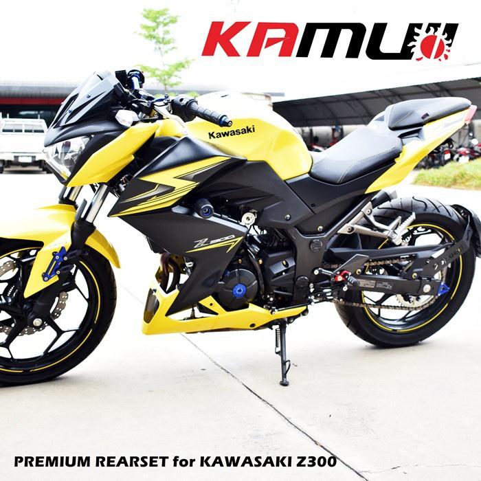 ชุดเกียร์โยง KAMUI คาร์บอนแท้ ตรงรุ่น Z300 ปรับระดับพักเท้า หัวเกียร์พับได้ พักเท้าพับได้ เกียร์โยง
