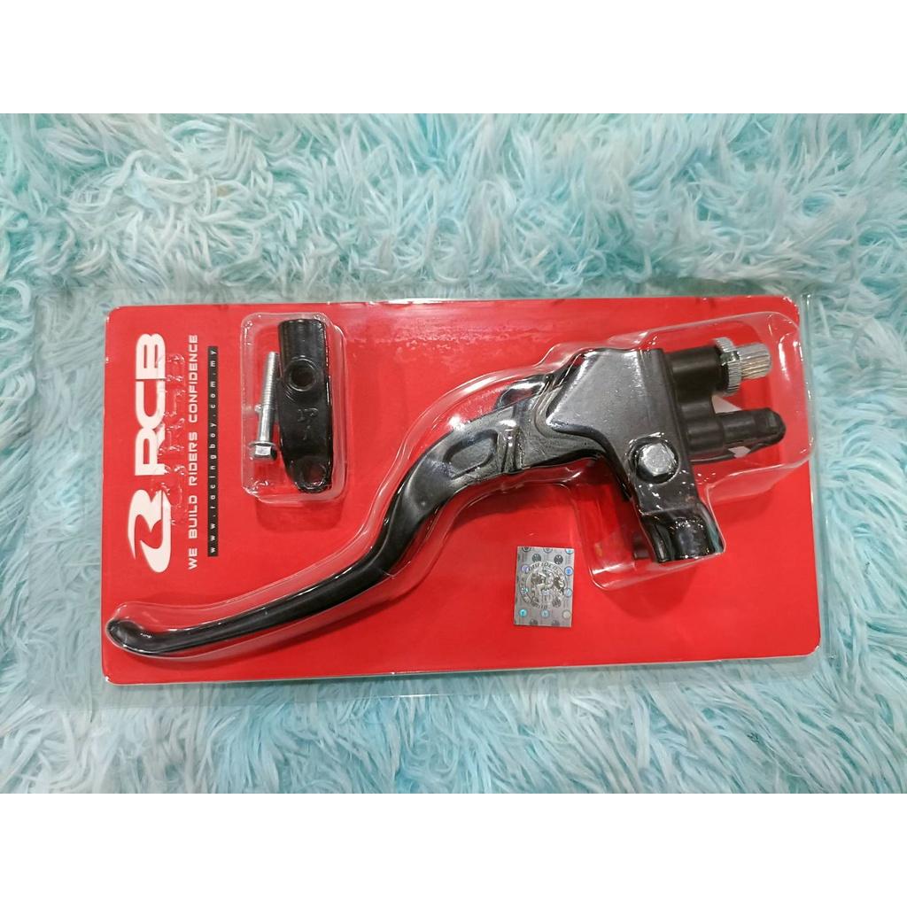 มือครัช ข้างซ้าย E-2 พร้อมหูกระจก และสวิทช์ LH CABLE ONLY Racing Boy RCB มือเบรค ปั้ม