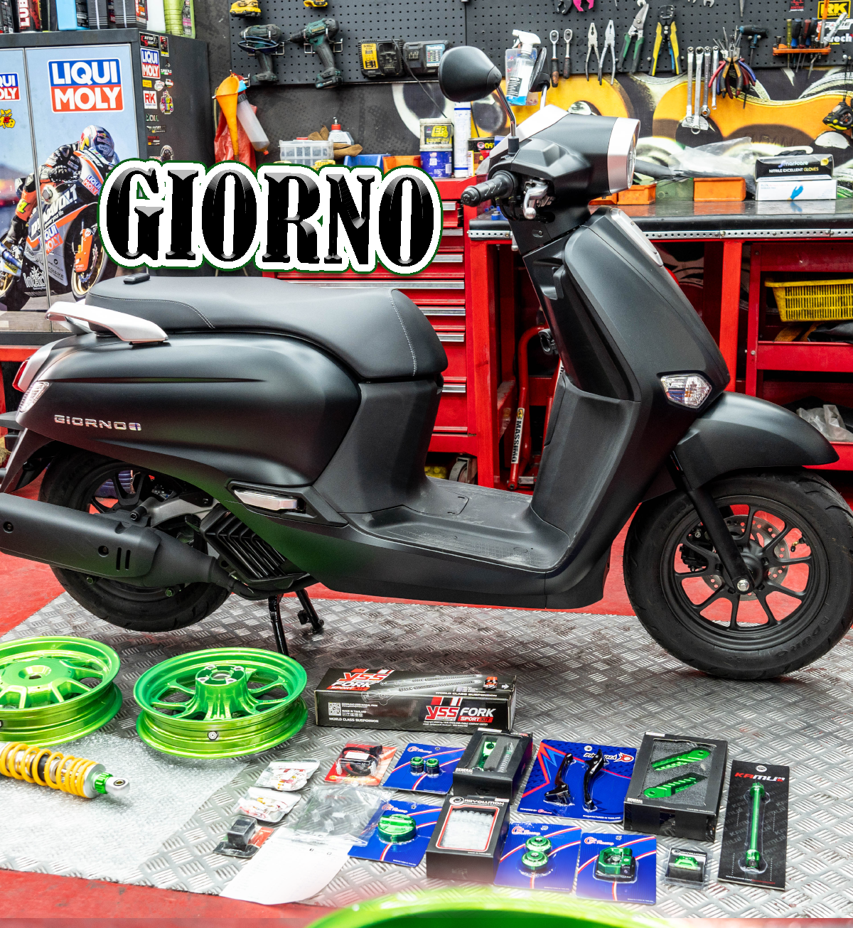 ชุดแต่ง GIORNO งบ11840.- 18ชิ้น  ได้อะไรบ้าง ไปดู!! เลือกสีได้