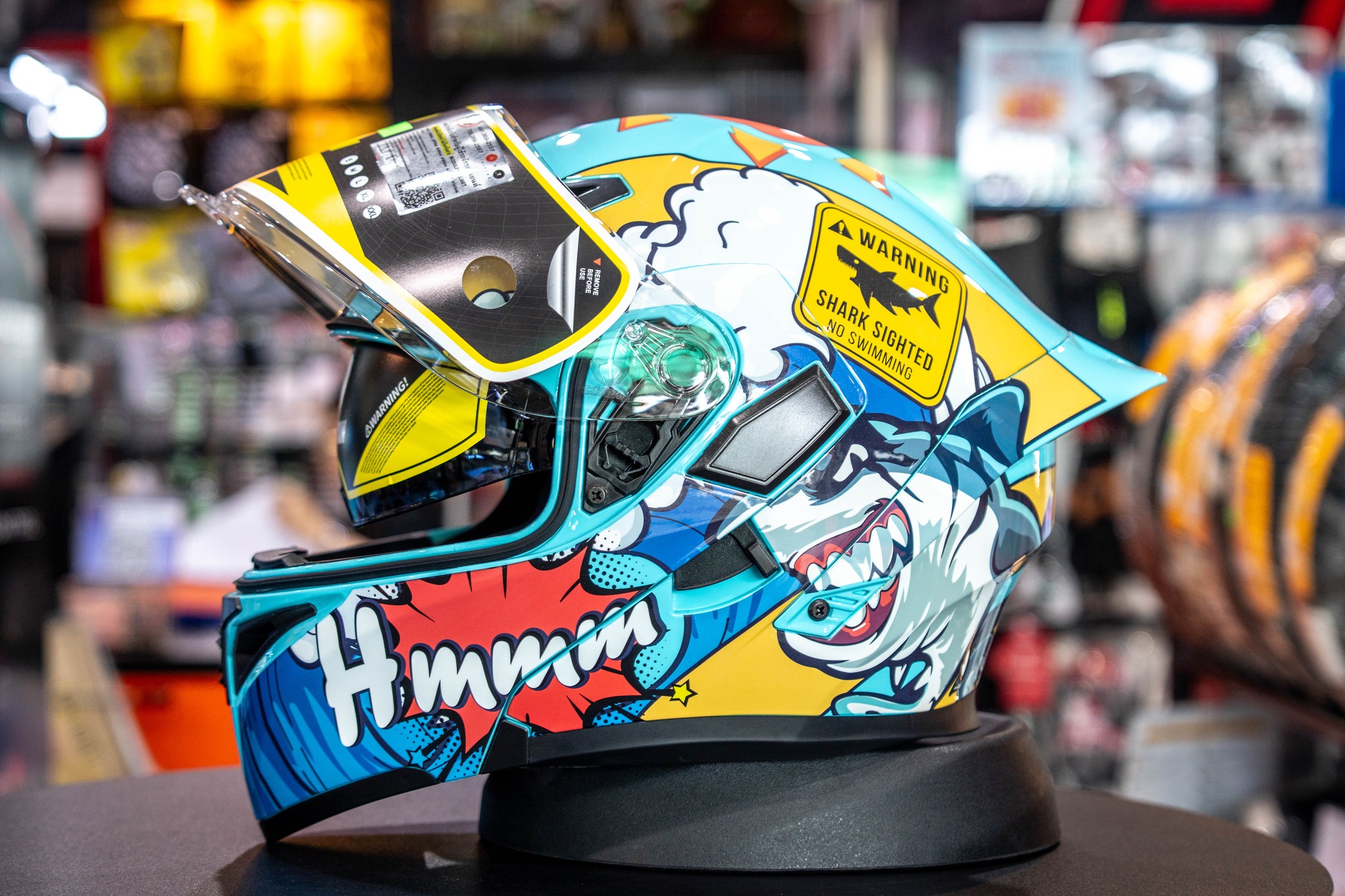 หมวกกันน็อค SOMAN SM955 ลาย SKY BLUB SHARK