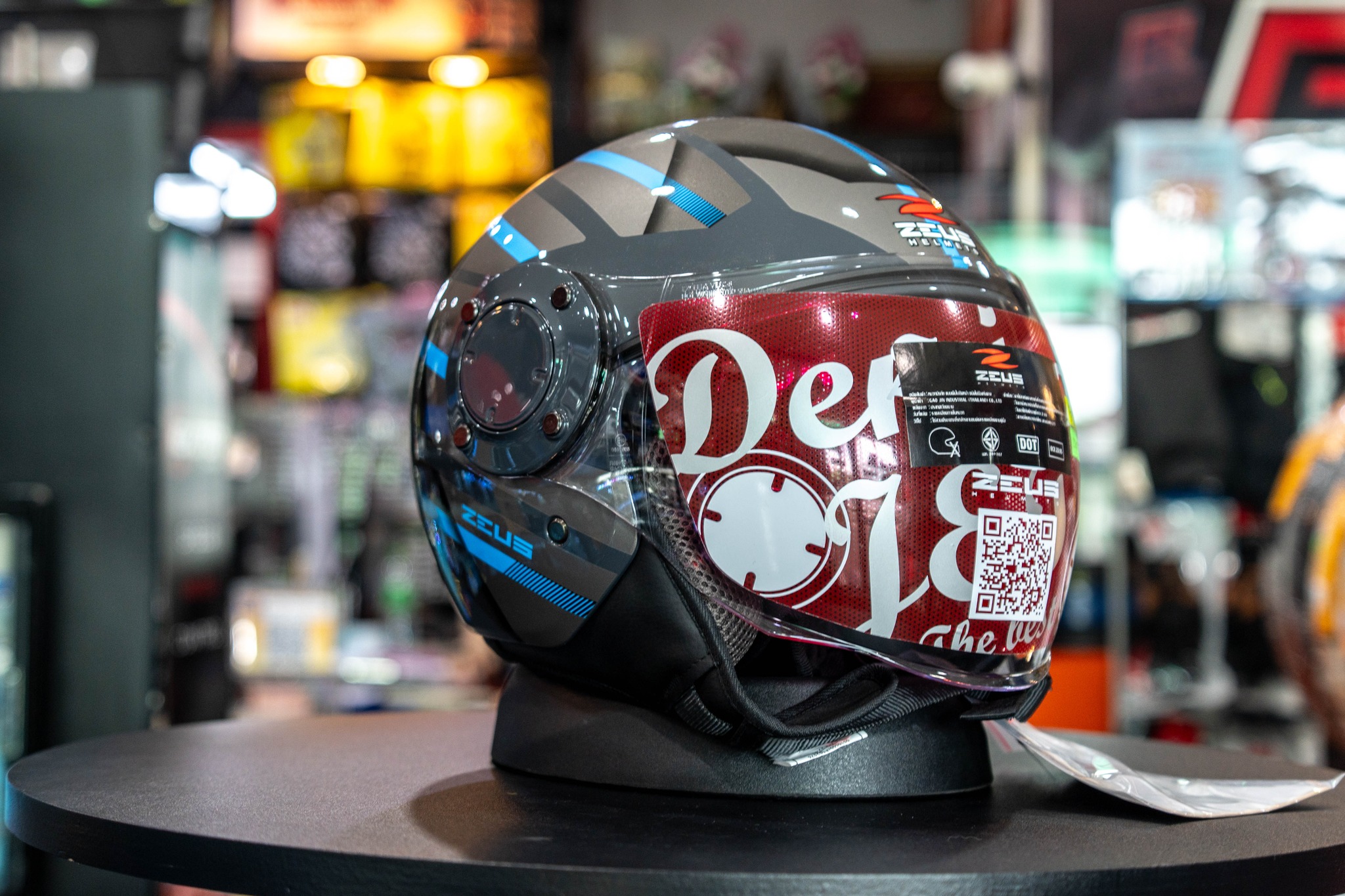 หมวกกันน็อค ZEUS ZS-217 BN2 | Red | Blue 