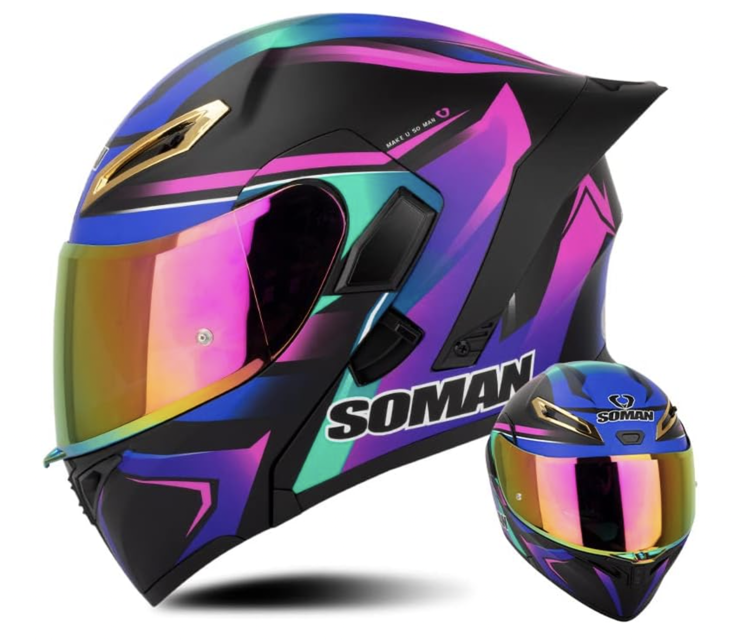 หมวกกันน็อค SOMAN SM955 S ชมพู