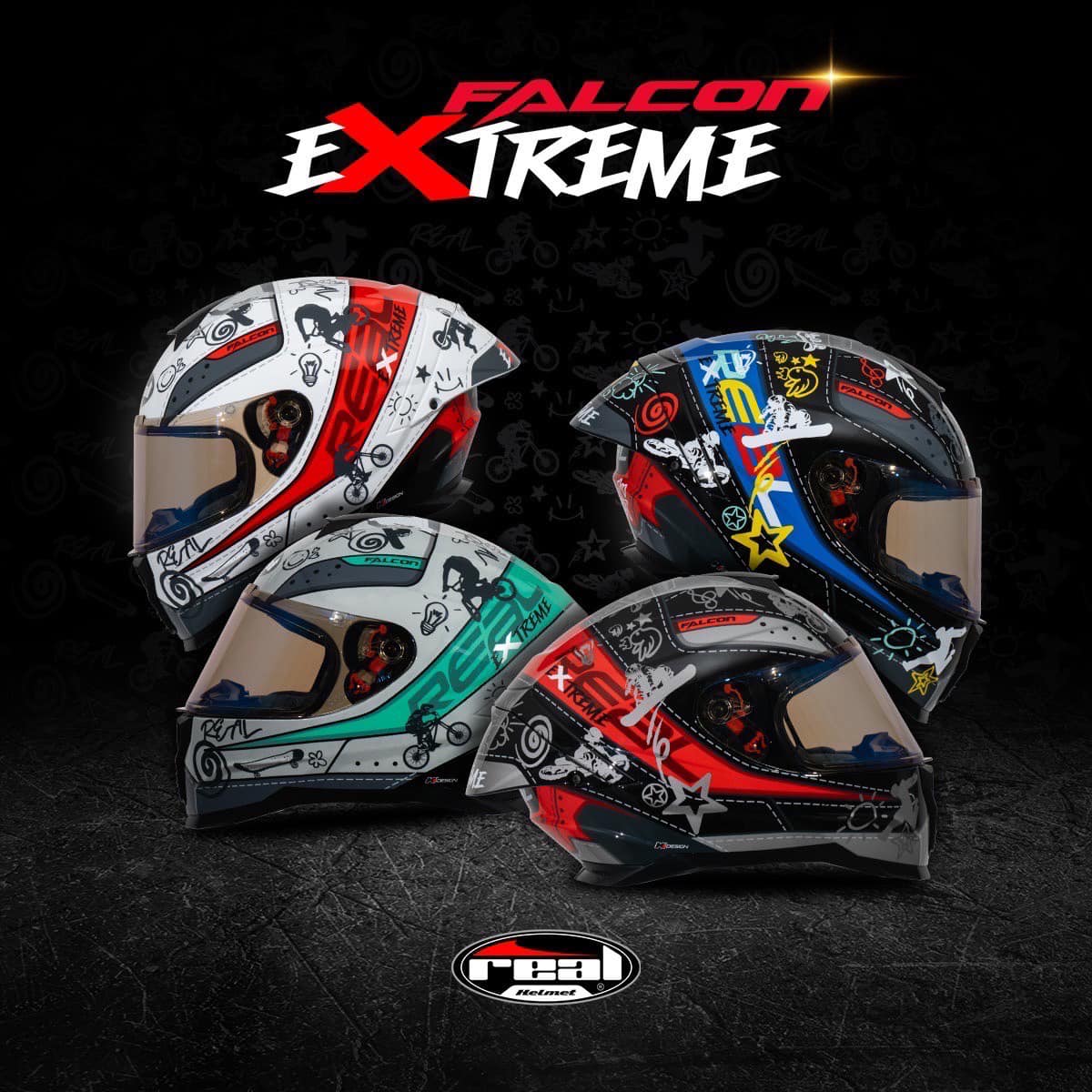 หมวกกันน็อคเต็มใบ Real Falcon Extreme