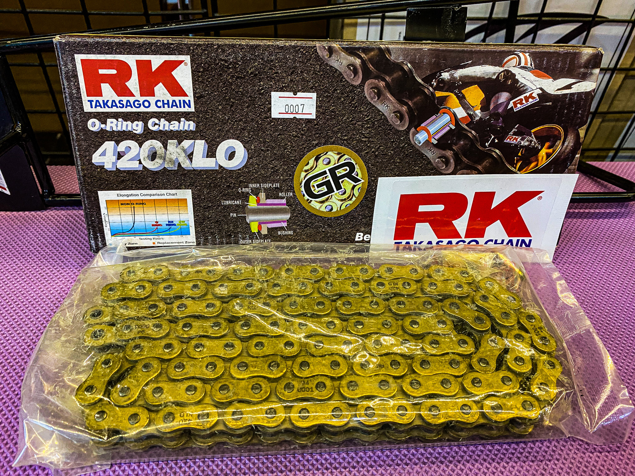 โซ่ RK 420 KLO O-Ring 120L สีทองล้วน