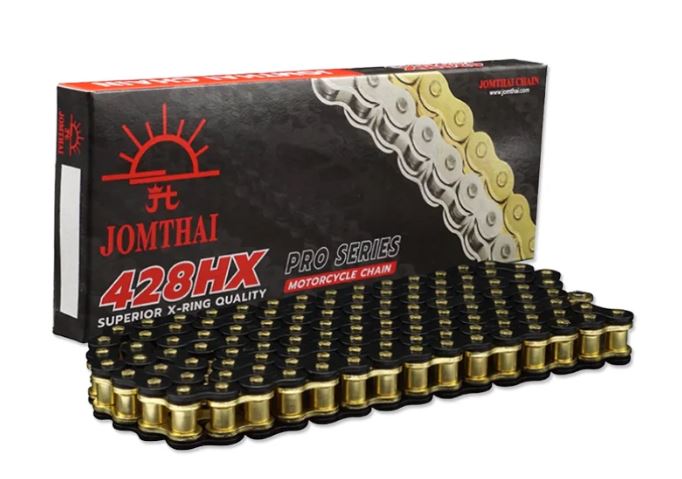 โซ่Jomthai 428HX X-Ring 136DL สีดำหมุดทอง จอมไทย(พระอาทิตย์)