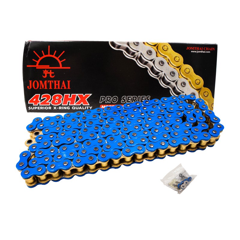 โซ่ Jomthai 428HX X-Ring 136DL สีเขียว สีส้ม สีน้ำเงิน สีแดง จอมไทย(พระอาทิตย์)
