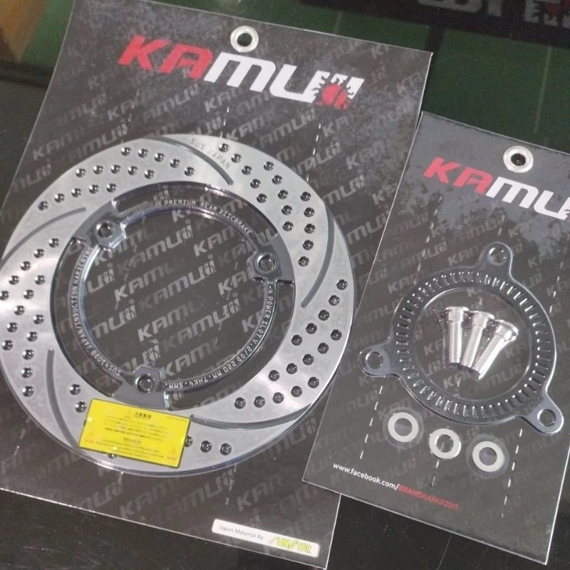 จานหลัง Z-300Z-400 220 มิล.POWER-SLOT V.2 พร้อมชุดABS KAMUI