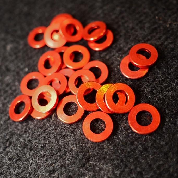 แหวนรอง น็อต ปิเนียม M8 สีแดง,สีทอง